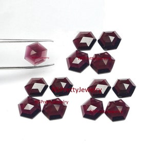 Garnet Gemstone, Garnet Hexagon Faceted Step Cut, Hexagon Shape, Size 5 mm to 15 mm, Hexagon Flat Bottom high quality, garnet loose gemstone
