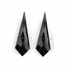 Black Onyx Long Kite Shape Briolette Cut Gemstone Natural Black Onyx Kite Gemstone Kite Shape Black Onyx Jewelry Making Loose Gemstone