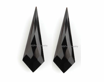 Black Onyx Long Kite Shape Briolette Cut Gemstone Natural Black Onyx Kite Gemstone Kite Shape Black Onyx Jewelry Making Loose Gemstone