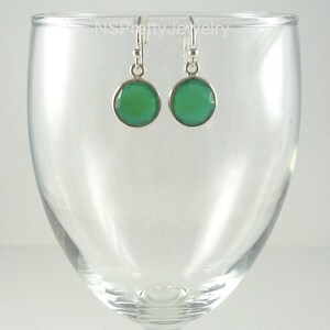 Green Onyx Earrings Green Onyx Earrings Dangle Earring 925 Sterling Silver Earrings Green Onyx Earring Round Gemstone Earrings Green Onyx