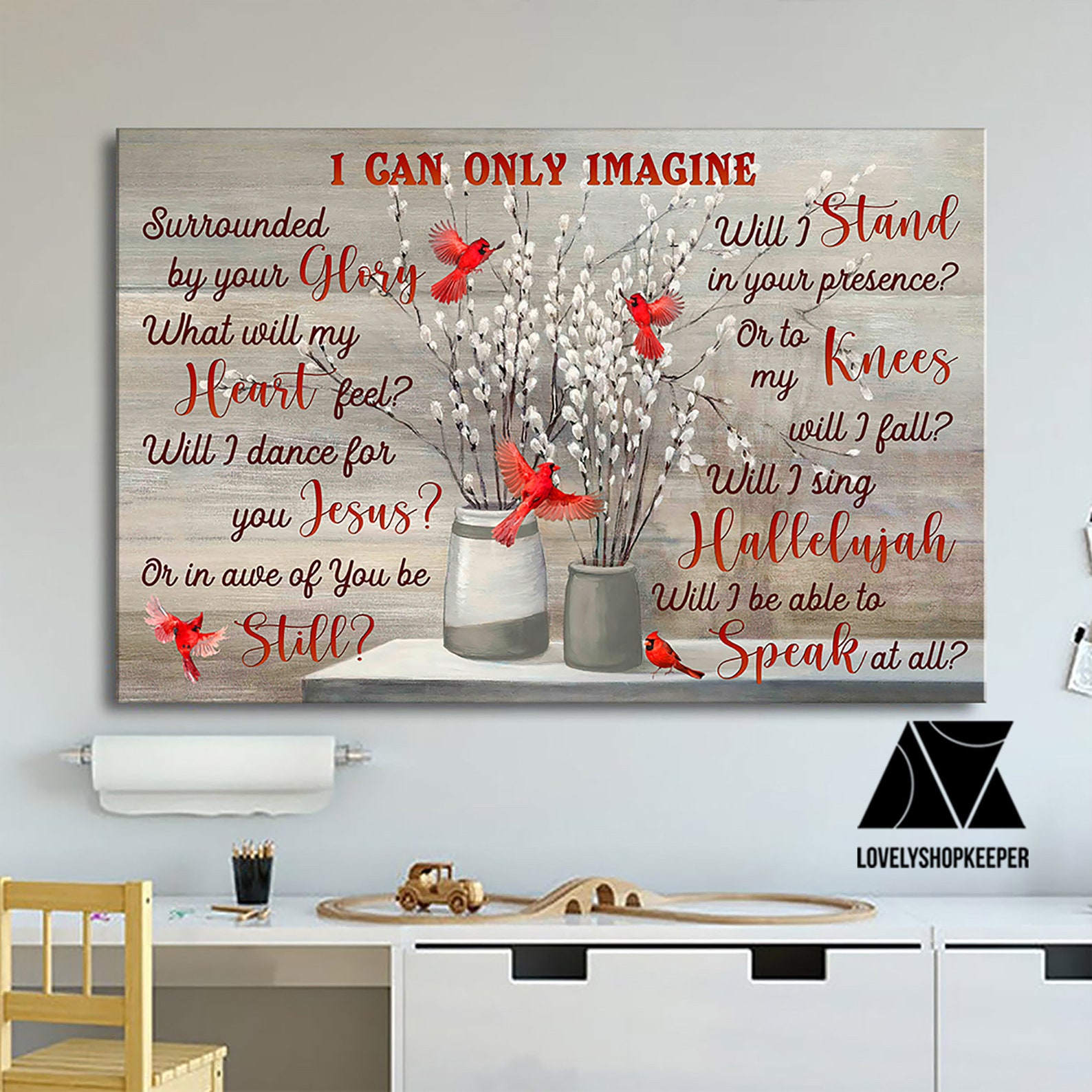 I can only imagine cardinal Christian art Christian wall art Etsy