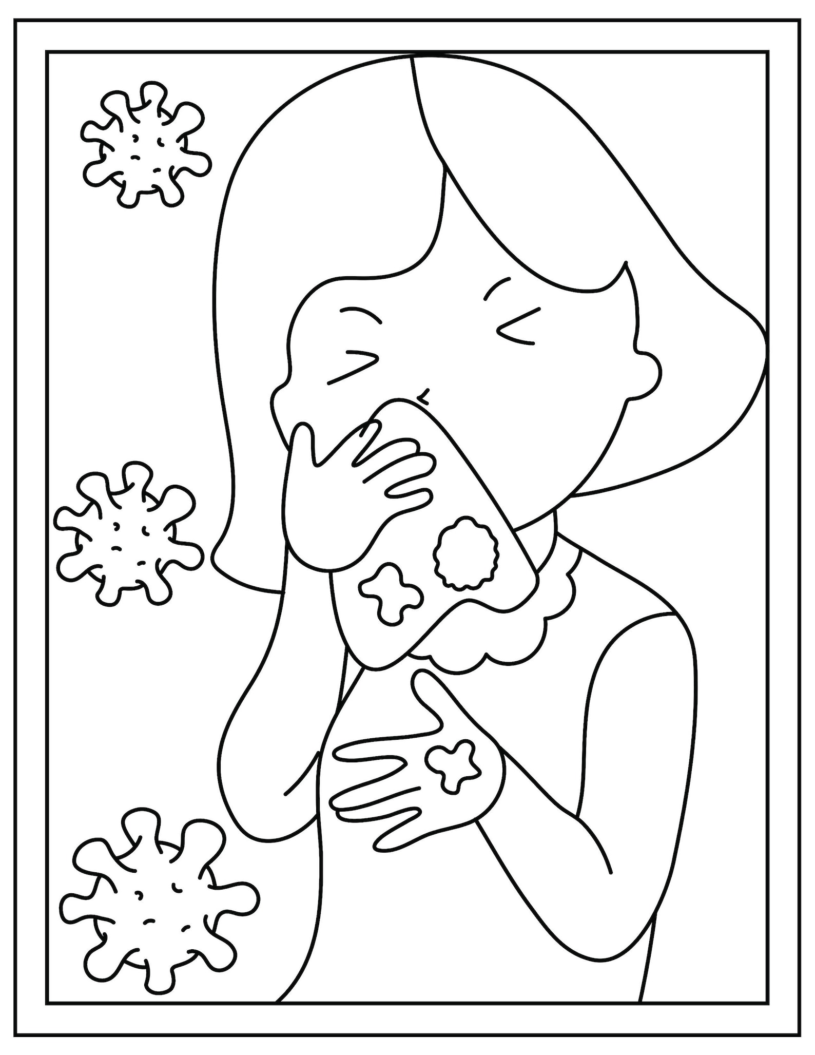 Germs Coloring Colouring pages 16 bacteria designs fun | Etsy