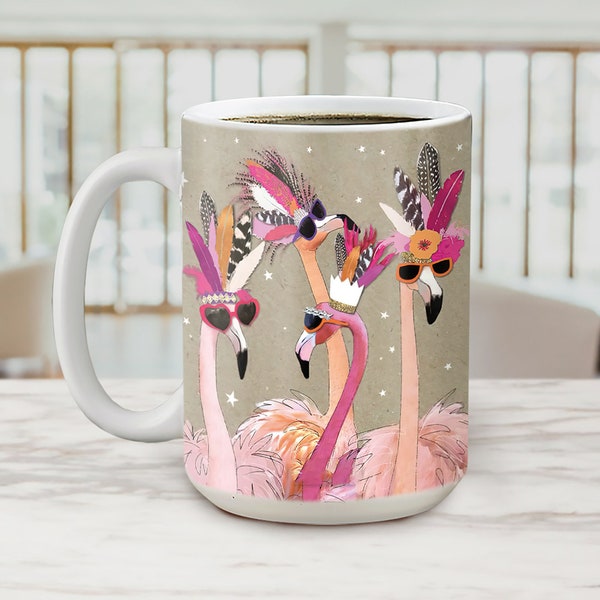 Flamant rose, Amateur de flamants roses, Tasse à café flamant rose, Mug en céramique flamant rose, Cadeau flamant rose