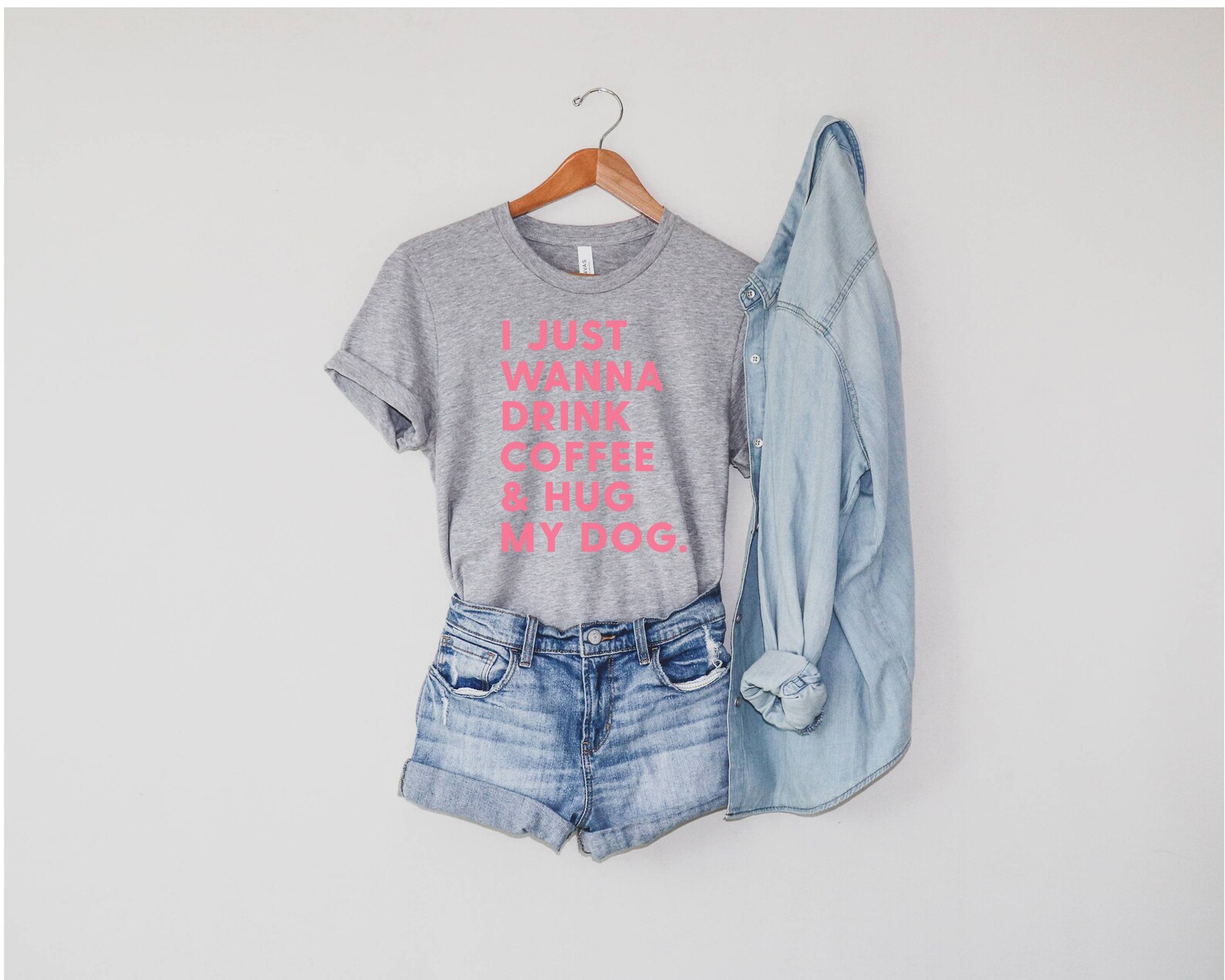 Ich möchte nur Kaffee trinken und umarmen meinen Hund Tshirt Etsy