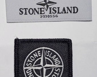 stone island black and white badge