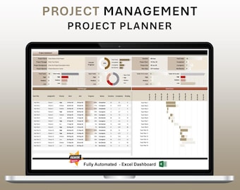 Excel Project Management Dashboard: Gantt Chart Tracker (Digital Download)