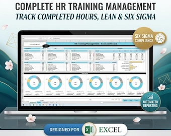 HR Excel Dashboard | Skillset KPI | Training Management | Training Hours Tracker | lean six sigma