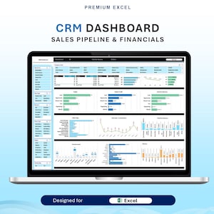 CRM Excel Template | Sales Excel Dashboard | Sales CRM | Excel Sales CRM | Sales Funnel | Financial Dashboard