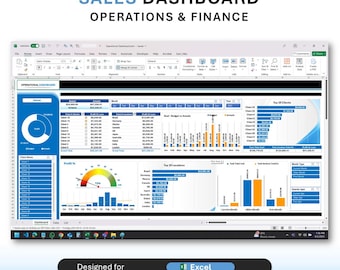 CRM Excel Dashboard | Sales, Operations, Finance Tracker (Digital Download)