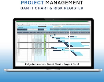 Automated Gantt Chart & Risk Template: Project Management in Excel (Digital Download)