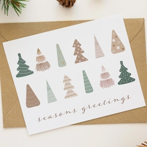 Carte de vœux imprimable pour arbre de Noël Boho | Téléchargement instantané 4x6 et 5x7