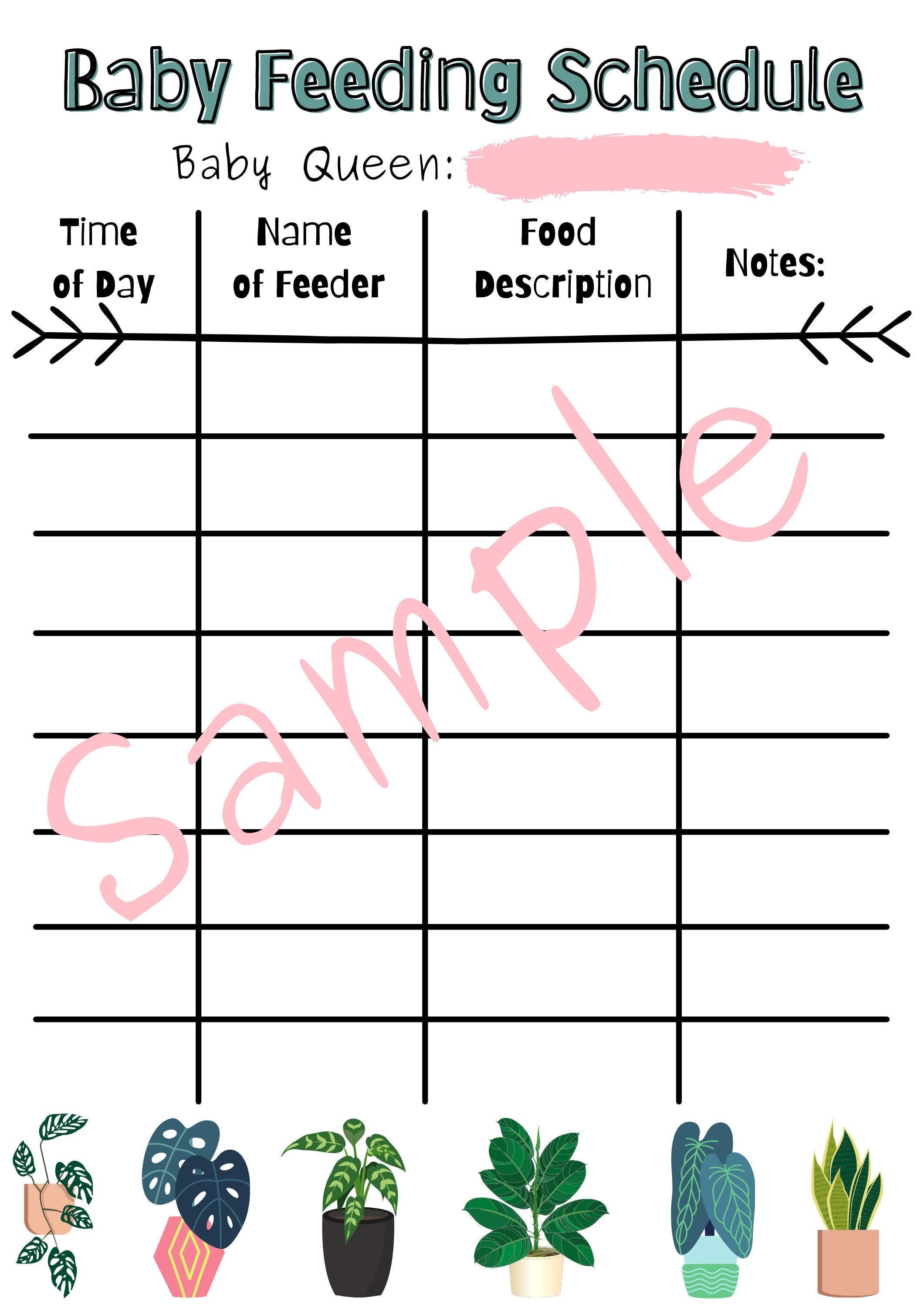Baby Feeding Schedule Set of 3 Digital Printout Etsy
