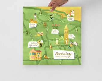 Illustrated Map of Berkeley, California (Print)