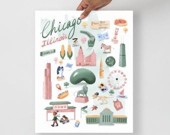 Monuments illustrés de la ville de Chicago, Illinois (Imprimer)