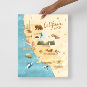 Illustrated Map of California (Print)