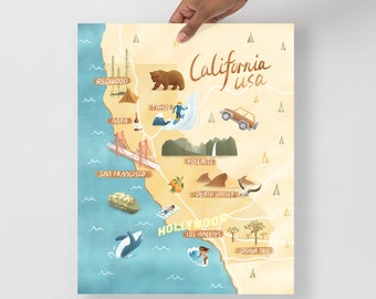Illustrated Map of California (Print)