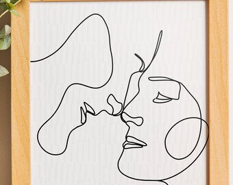 Custom Couple Line Art: Minimalist Portrait Illustration (Digital Art)