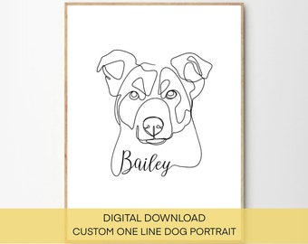 Ritratto di cane personalizzato: disegno personalizzato di un animale domestico (download digitale)