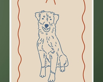 Custom Dog Line Art Portrait: Personalized Pet Sketch (Digital Download)