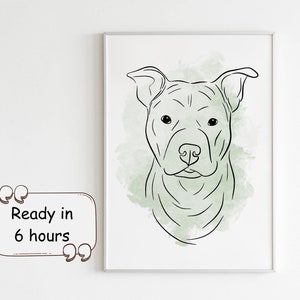 Aangepaste hond one line art - gepersonaliseerde one line art, aangepaste lijntekening huisdier, hondenportret INK, tattoo commissie, lijntekeningen illustratie