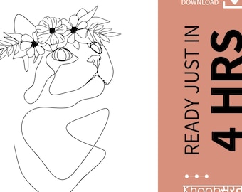 Custom Dog One Line Art: Minimalist Pet Portrait (Digital Download)