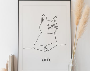 Custom &quot;Ugly&quot; Pet Portrait Line Art: Funny Dog Drawing (Digital Download PNG File)