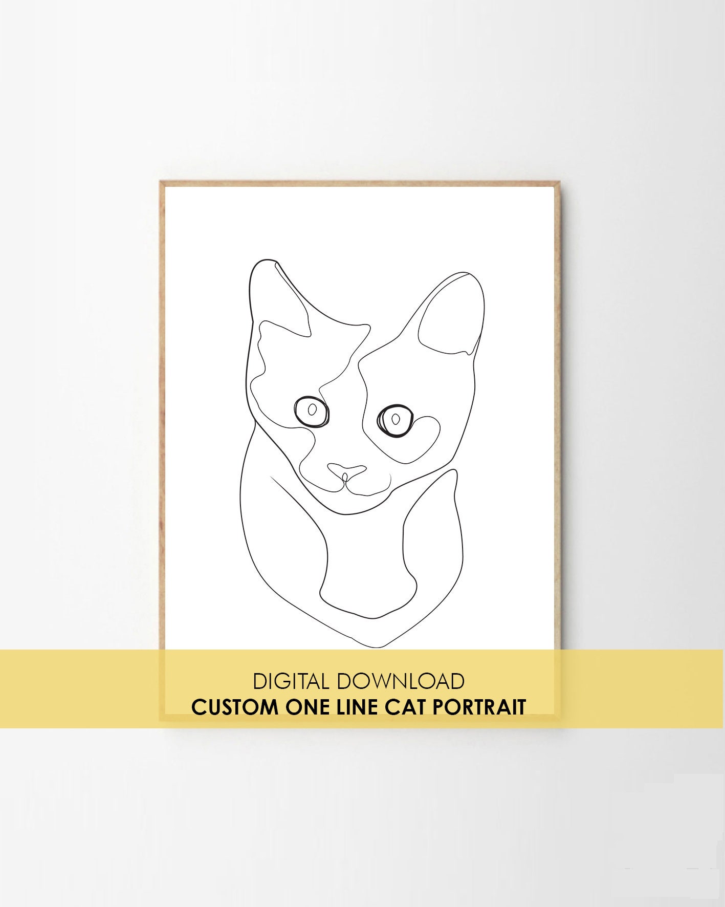 Cat Line Drawing Print Cat Print Personalised Printgiclée | Etsy