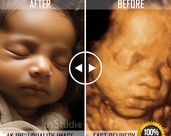 3D/4D Ultrasound Baby Scan to Real Image - New Mom Gift