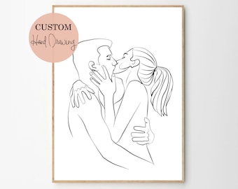 Custom Line Drawing, Minimalist Illustration, Personalised Line Art, Abstract Art, Line Drawing, Christmas gift , Gift for him, Gift for her