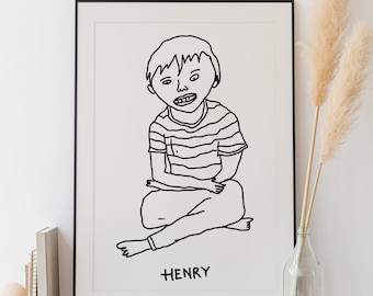Custom &quot;Ugly&quot; Line Art Portrait: Funny Pet or Person Gift (Digital Download)