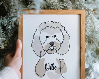 Custom Dog Line Art Portrait: Personalized Pet Drawing (Digital)