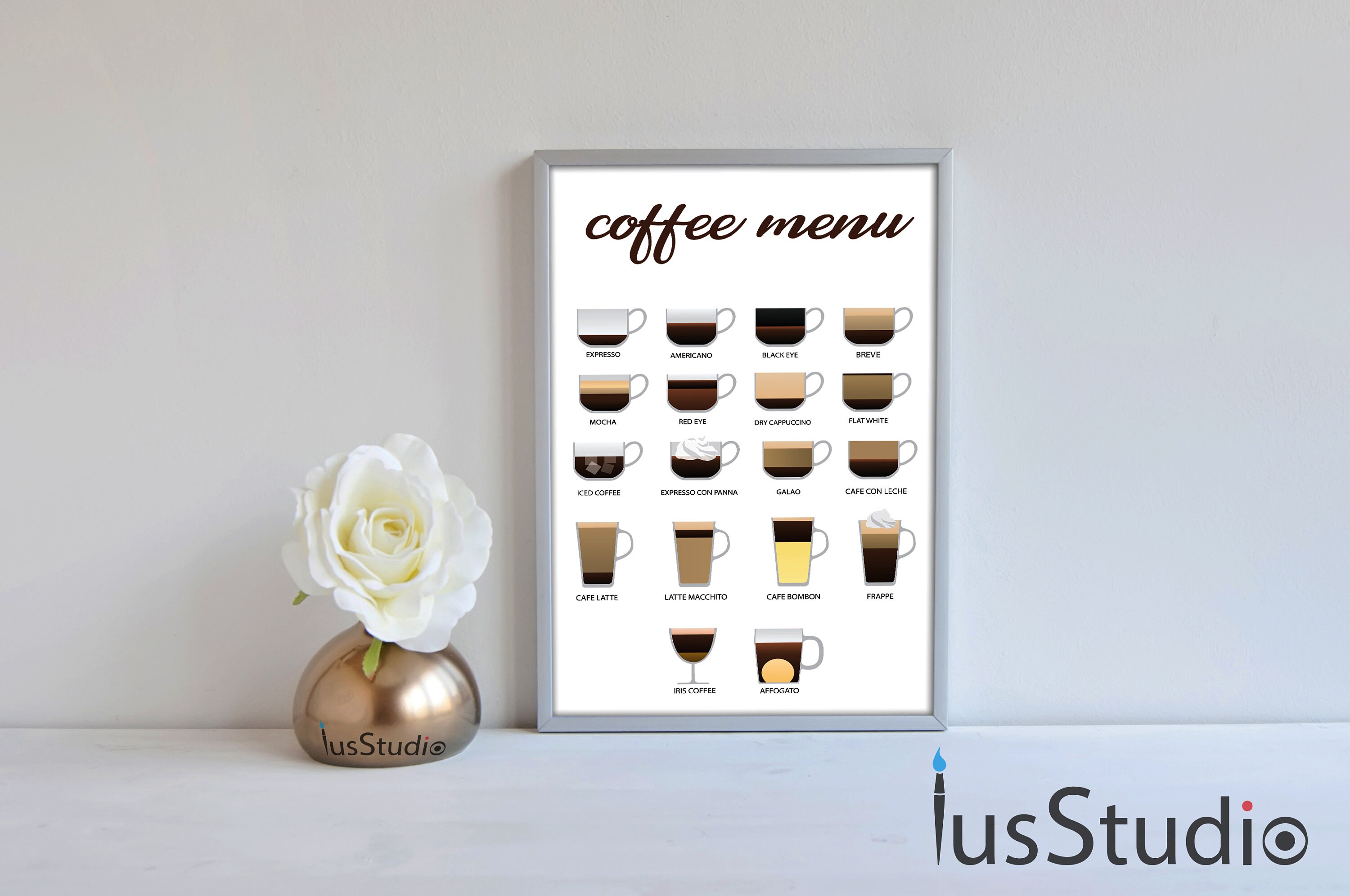 Coffee Menu Coffee Menu Poster Coffee Menu Wall Art Print Etsy UK