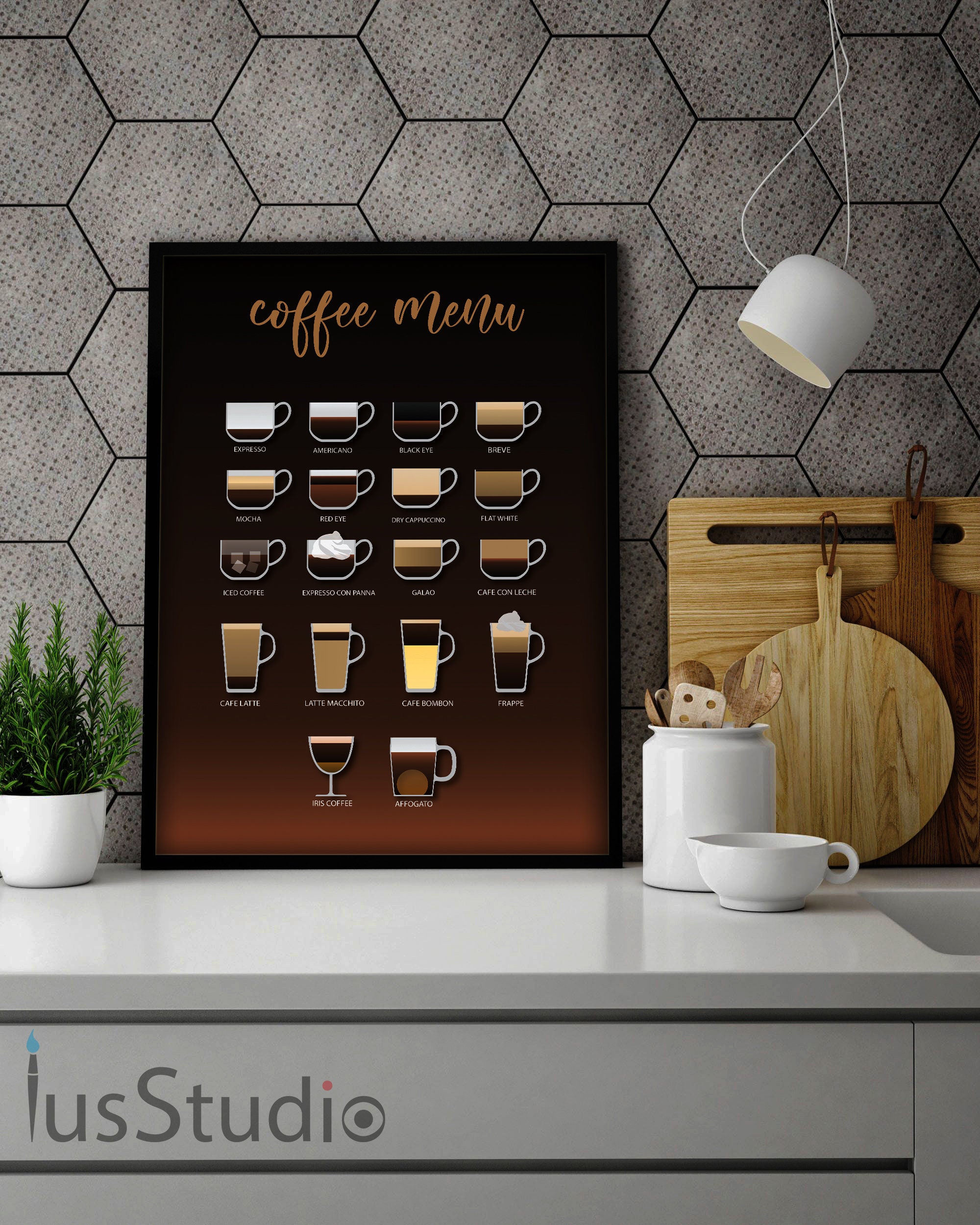 Coffee Menu Coffee Menu Poster Coffee Menu Wall Art Print Etsy