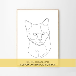 Cat Line Drawing Print, Cat Print, Personalised Print,giclée Fine Art ...