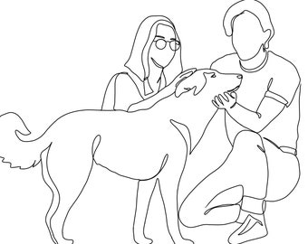 Custom Minimalist Line Drawing: Personalized Portrait Art (Digital Download)