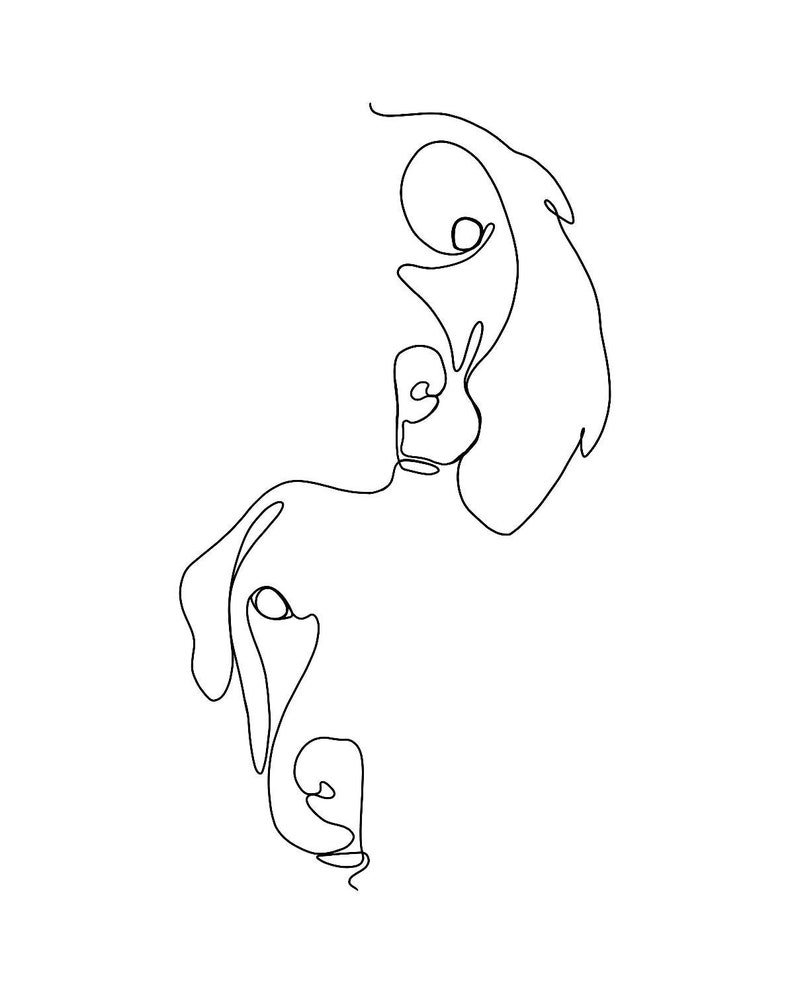 Pu&ograve; includere: Disegno a linea della testa di un cane di profilo, con il naso e la bocca del cane visibili.