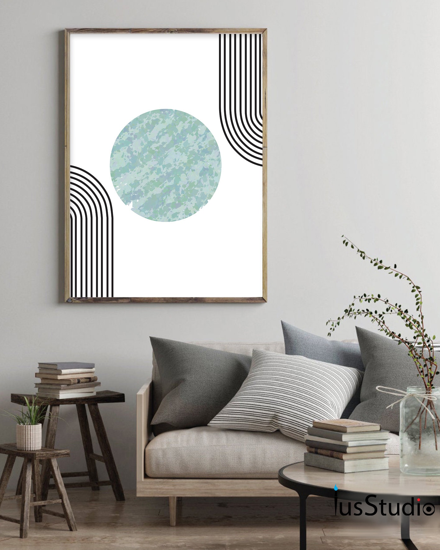 Abstract rainbow Wall Art Digital Print Neutral Wall Art Etsy