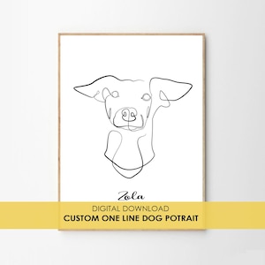 Dessin au trait chien personnalisé - dessin au trait personnalisé, dessin au trait personnalisé animal de compagnie, portrait de chien à l'encre, commission tatouage, illustration dessin au trait