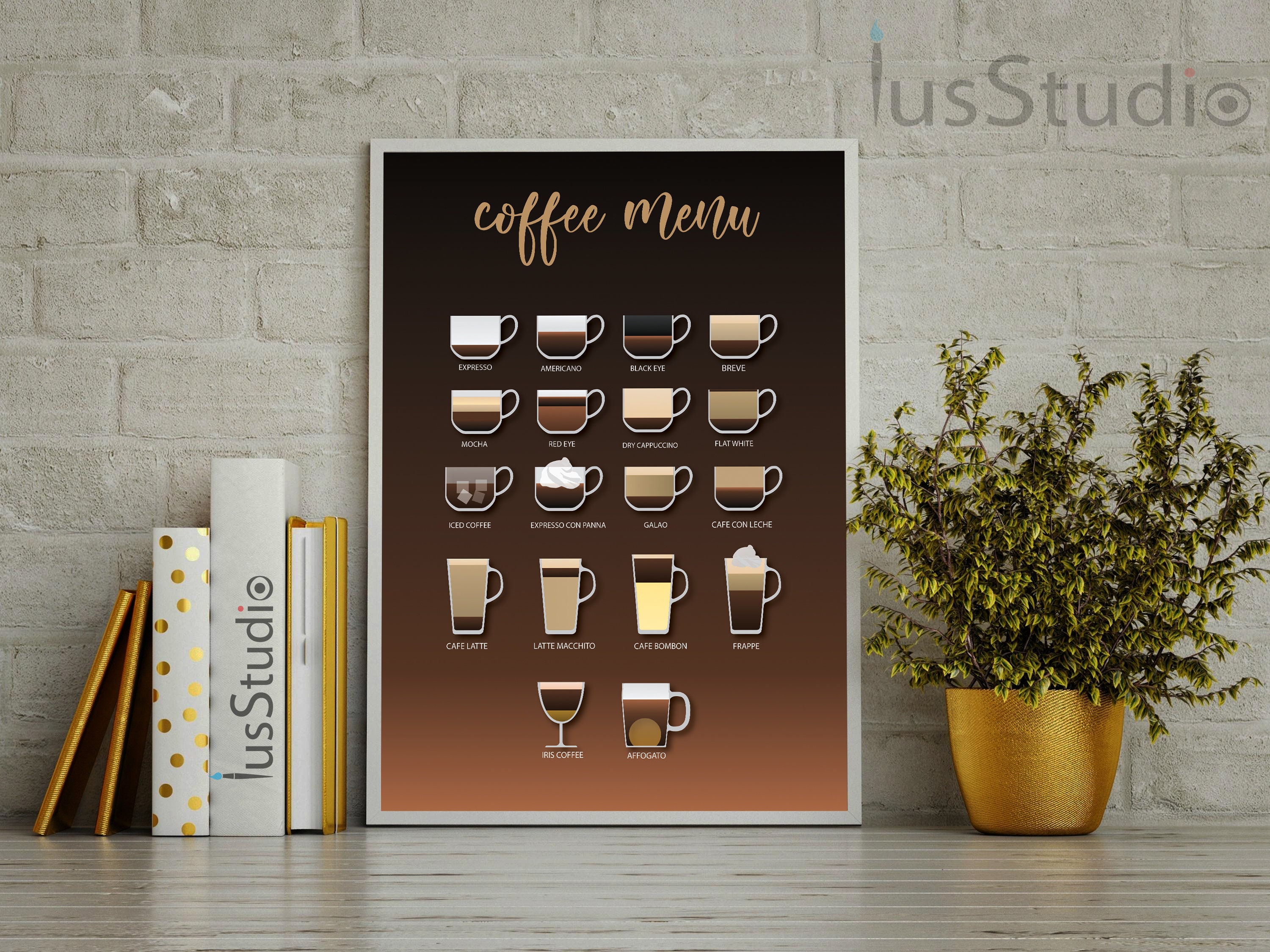 Coffee Menu Coffee Menu Poster Coffee Menu Wall Art Print Etsy