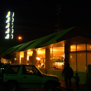 Norms Restaurant, West Hollywood CA Landmark, Fotografia, Tela, Stampa, Soggiorno, Camera da letto, Arte murale, Città a Nite,