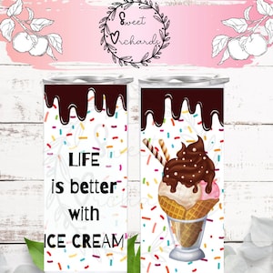La vie est meilleure avec de la crème glacée de 20 oz. Fichier PNG d’image Tumbler maigre