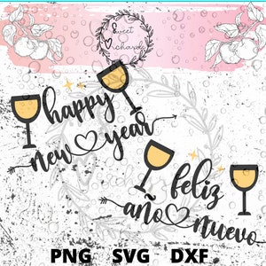 Happy New Year / Feliz Año Nuevo PNG/SVG/DXF