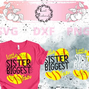 Little Sister Biggest Fan -Softball [png/dxf/svg]