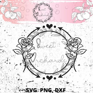 Rosas Love Frame SVG/PNG/DXF
