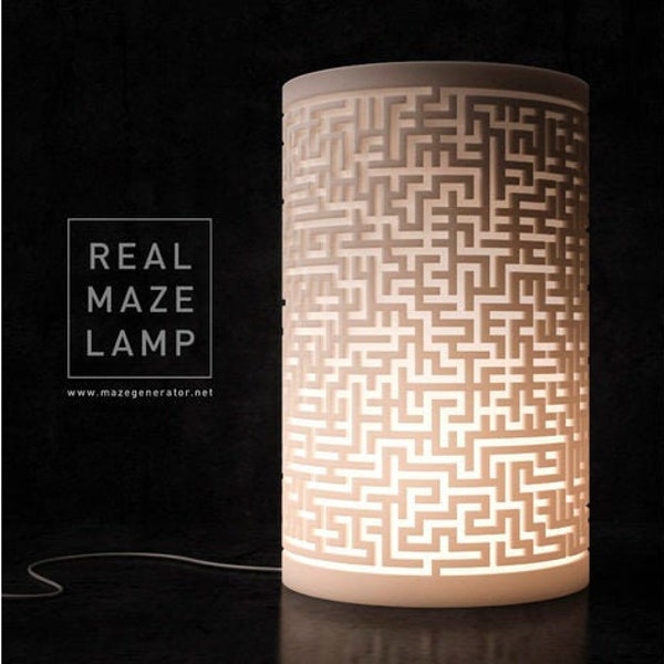 Generative design. real maze lamp (LQ). STL File for 3D Printing - Digital Download.