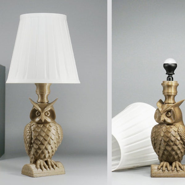 Owl lamp. STL File for 3D Printing - Digital Download.