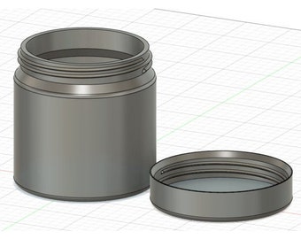 Threaded jar with lid. STL File for 3D Printing - Digital Download.
