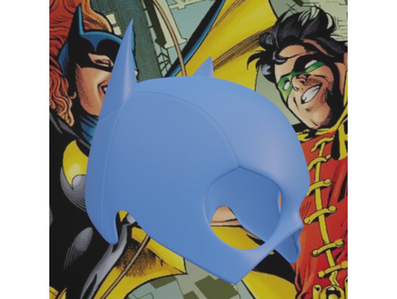 Batgirl 90s Inspired Mask. STL File for 3D Printing Digital Download. image 5