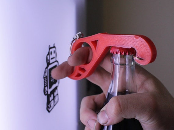 Smart One Handed Bottle Opener. STL File for 3D Printing Digital Download.  