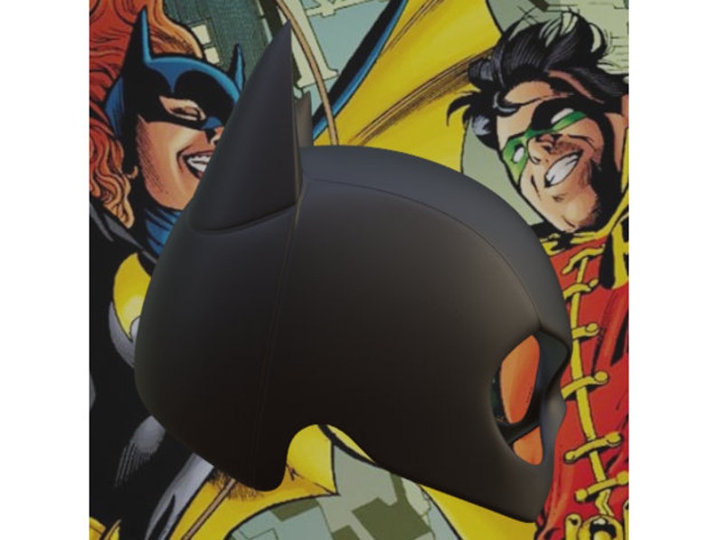 Batgirl 90s Inspired Mask. STL File for 3D Printing Digital Download. image 3